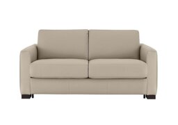 Nicoletti - Alcova 2 Seater Leather Sofa Bed with Box Arms - Torello Fango