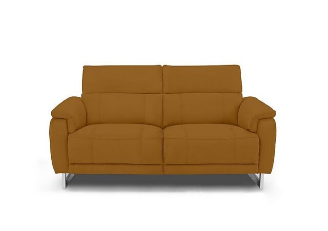 Moet 2 Seater Fabric Power Recliner Sofa with Telescopic Headrests - Opulence Saffron - Sofas and Armchairs - In Time for Christmas
