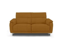 Moet 2 Seater Fabric Power Recliner Sofa with Telescopic Headrests - Opulence Saffron