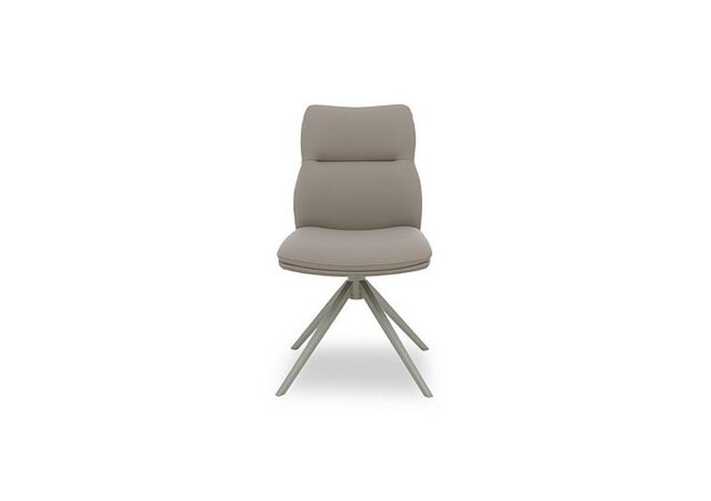 Diva Swivel Dining Chair - Light Taupe with Silver Legs - Dining Room Furniture - In Time for Christmas