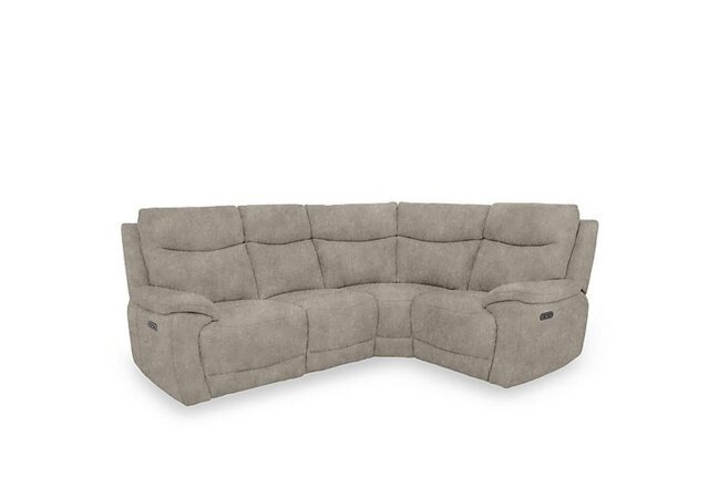 Sloane Fabric Small Power Recliner Right Hand Facing Corner Sofa with Power Headrests - Marble Cream