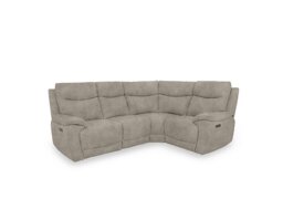 Sloane Fabric Small Power Recliner Right Hand Facing Corner Sofa with Power Headrests - Marble Cream