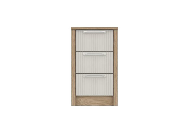 London Bedrooms - Chelsea 3 Drawer Bedside Cabinet with Silver Handles