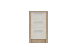 London Bedrooms - Chelsea 3 Drawer Bedside Cabinet with Silver Handles