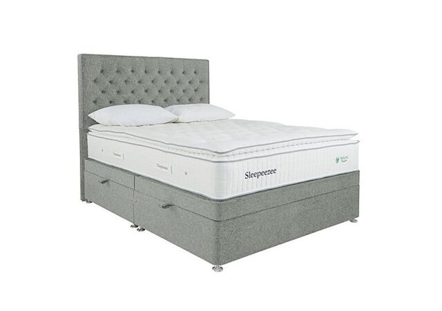 Sleepeezee - Natural Touch 3000 Pillowtop Side Ottoman Divan Set - Super King - Tweed Mint