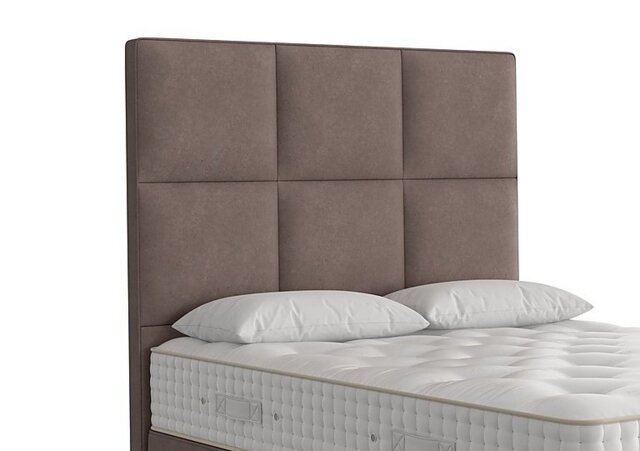 Vispring - Atlas Floor Standing Headboard - Double - Faux Suede Mocha