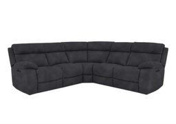 Moreno Fabric Power Recliner Corner Sofa with Power Headrests - Charcoal