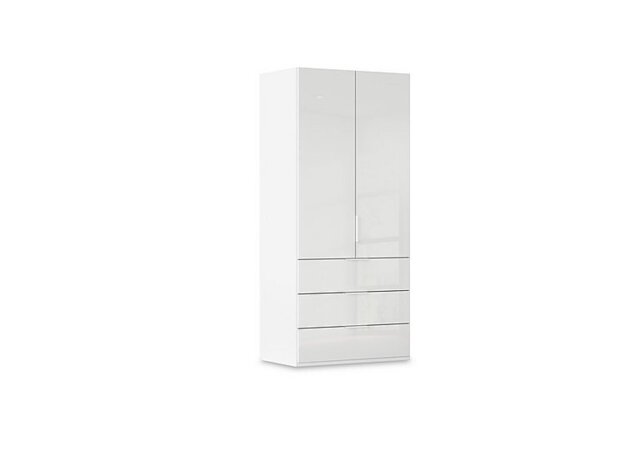 Rauch - Haven 101cm 2 Door Combi Wardrobe with Glass Doors - Alpine White