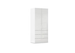 Rauch - Haven 101cm 2 Door Combi Wardrobe with Glass Doors - Alpine White