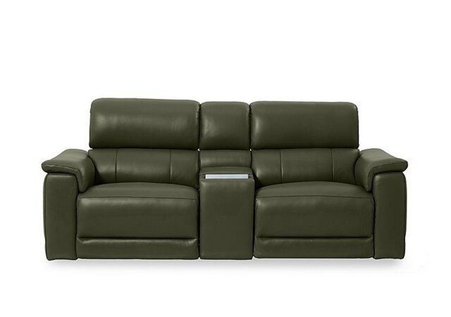 Genius Leather 2 Seater Power Recliner Media Sofa with Power Headrest, Power Lumbar and Heated Seats - Oslo Pine - Sofas and Armchairs - In Time for Christmas