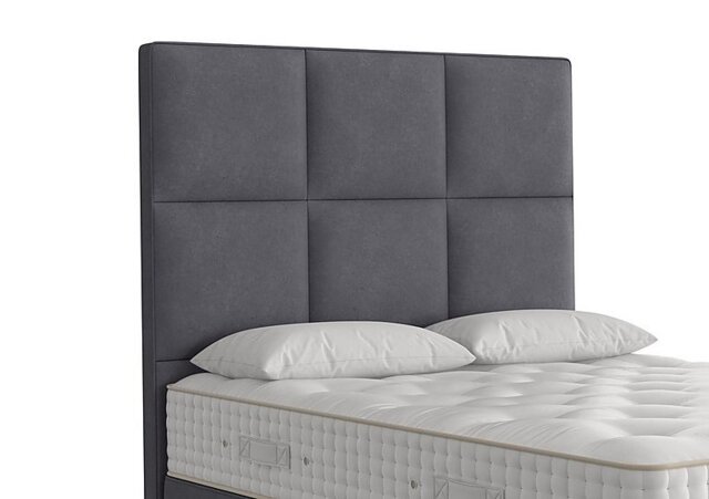 Vispring - Atlas Floor Standing Headboard - Small Double - Faux Suede Charcoal