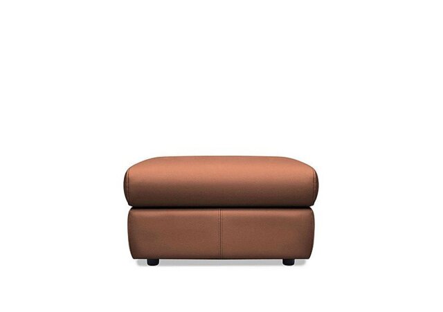 G Plan - Thornbury Leather Storage Footstool - Cambridge Conker