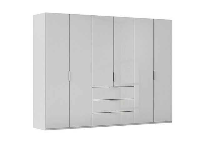 Rauch - Formes 6 Door Bifold Combi Glass Wardrobe - Silk Grey/Silk Grey Front