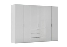 Rauch - Formes 6 Door Bifold Combi Glass Wardrobe - Silk Grey/Silk Grey Front
