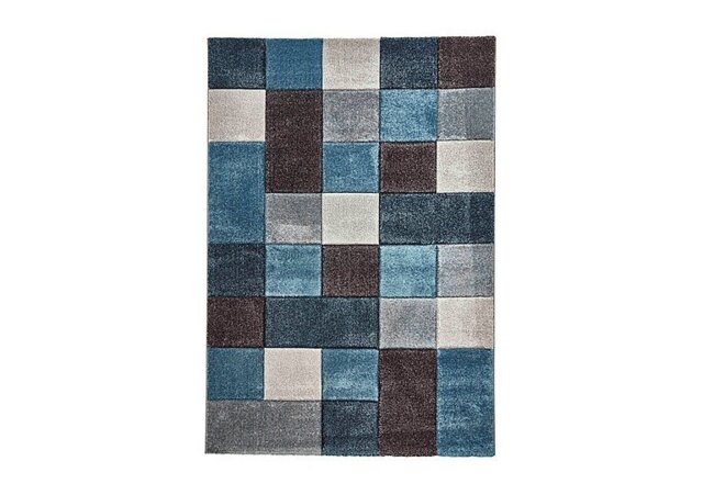Cubo Rug - 160cm-x-220cm - Blue & Grey