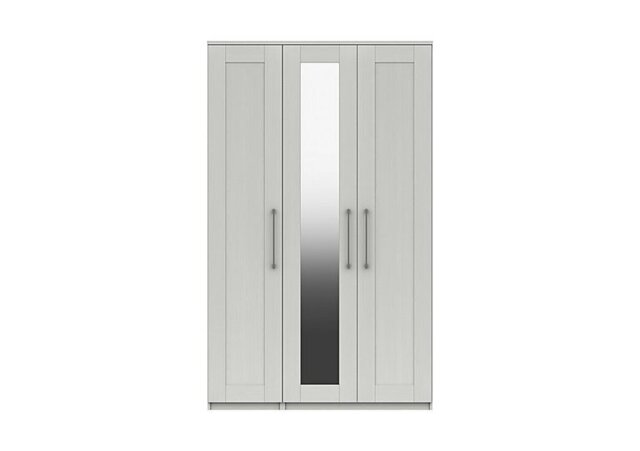 London Bedrooms - Fenchurch 3 Door Tall Wardrobe with Mirror - White