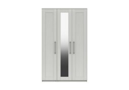 London Bedrooms - Fenchurch 3 Door Tall Wardrobe with Mirror - White