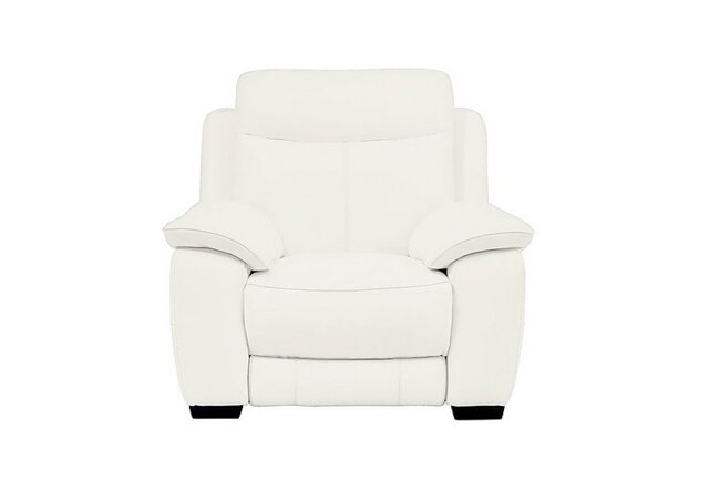 Starlight Express Leather Power Armchair with Headrest - BV Star White