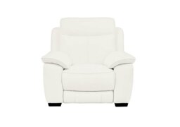 Starlight Express Leather Power Armchair with Headrest - BV Star White