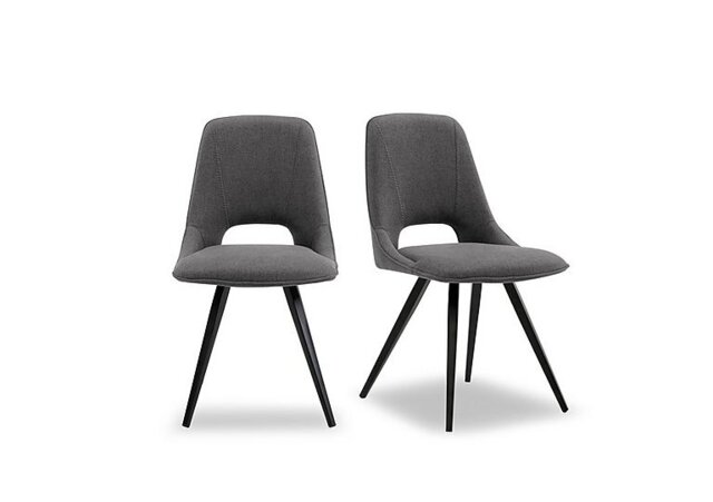Matera Pair of Fabric Dining Chairs with Black Legs