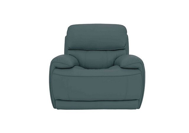 World of Leather - Rocco Leather Power Rocker Manual Recliner Armchair with Headrests - BV Lake Green