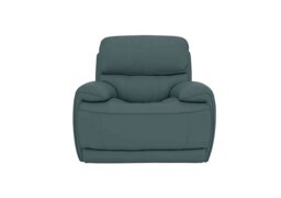 World of Leather - Rocco Leather Power Rocker Manual Recliner Armchair with Headrests - BV Lake Green
