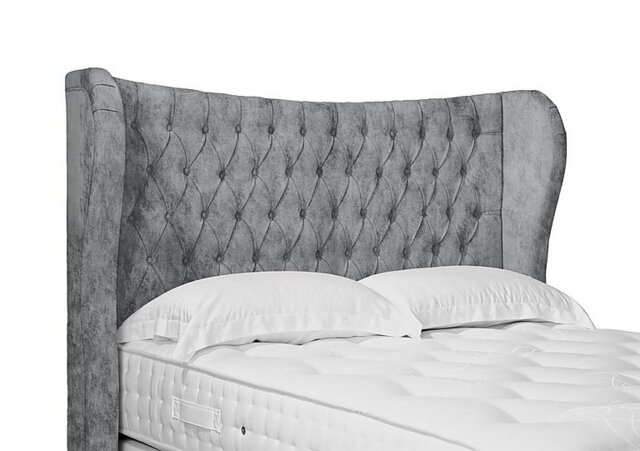 Artisan Collection Camber High Floor Standing Headboard - Double - Daytona Silver
