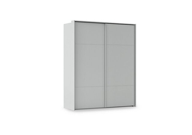 Rauch - Haven 190cm 2 Door Slider Wardrobe with Décor Doors - Silk Grey/Silk Grey Front