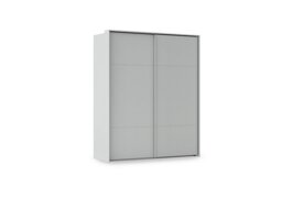 Rauch - Haven 190cm 2 Door Slider Wardrobe with Décor Doors - Silk Grey/Silk Grey Front