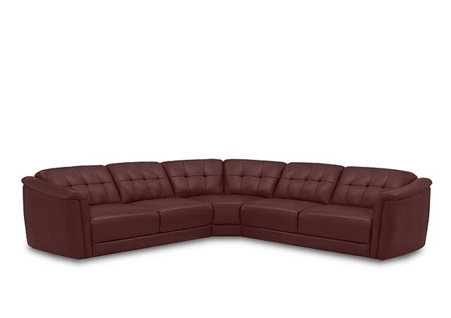 Monarch Large Leather Corner Sofa - Montana Ruby