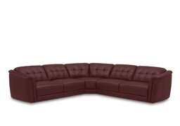 Monarch Large Leather Corner Sofa - Montana Ruby