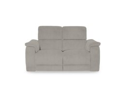 Genius Fabric 2 Seater Power Recliner Sofa with Power Headrests and Bluetooth Speakers - Opulence Silver