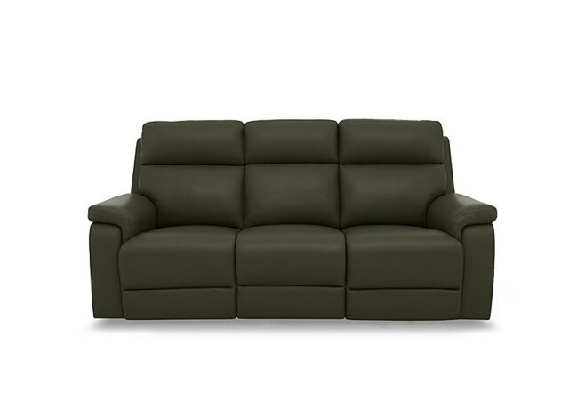 Raven Leather 3 Seater Leather Power Recliner Sofa - Oslo Pine