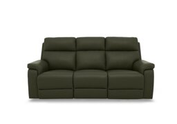 Raven Leather 3 Seater Leather Power Recliner Sofa - Oslo Pine