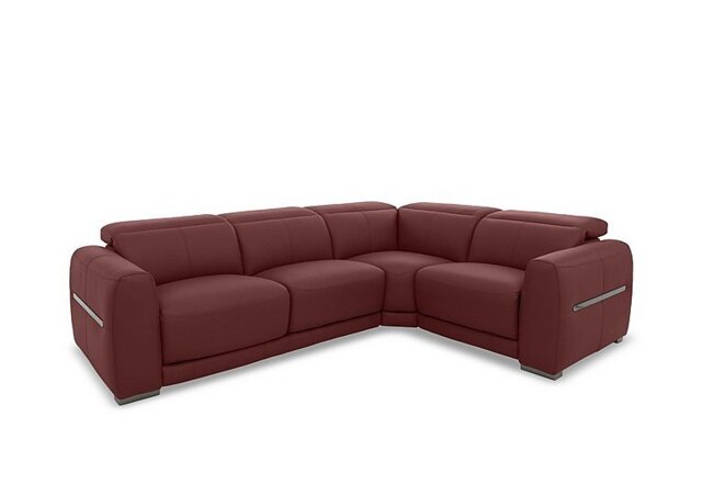 World of Leather - Edison Small Leather Right Hand Facing Corner Sofa - Deep Red - Sofas and Armchairs - In Time for Christmas