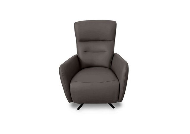 World of Leather - Designer Chair Collection Le Mans NC Leather Dual Power Recliner Swivel Chair - Charcoal Grey