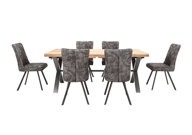 Earth Large Dining Table and 6 Chairs - Graphite