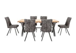 Earth Large Dining Table and 6 Chairs - Graphite