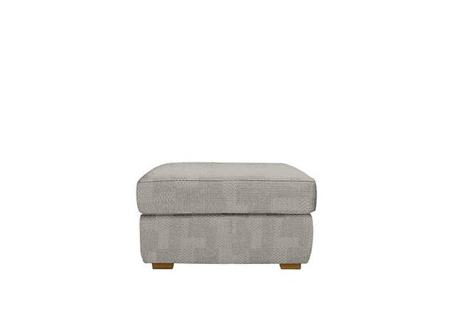 G Plan - Seattle Fabric Storage Footstool with Wooden Feet - Faro Sky