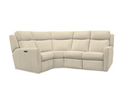 G Plan - Wren Small Leather Power Recliner Left Hand Facing Corner Sofa with Power Headrests and Power Lumbar - Cambridge Stone