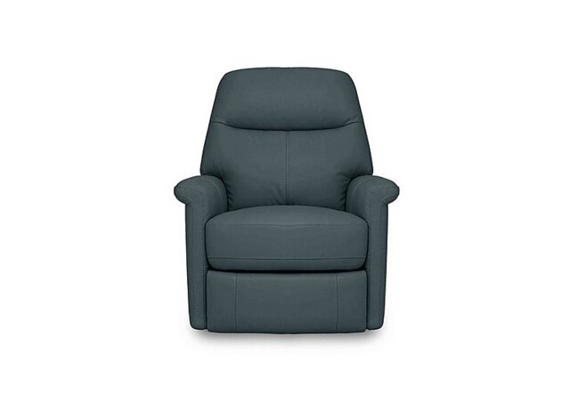 World of Leather - Compact Collection Lille NC Leather Chair with Power Recliner - NC Lake Green