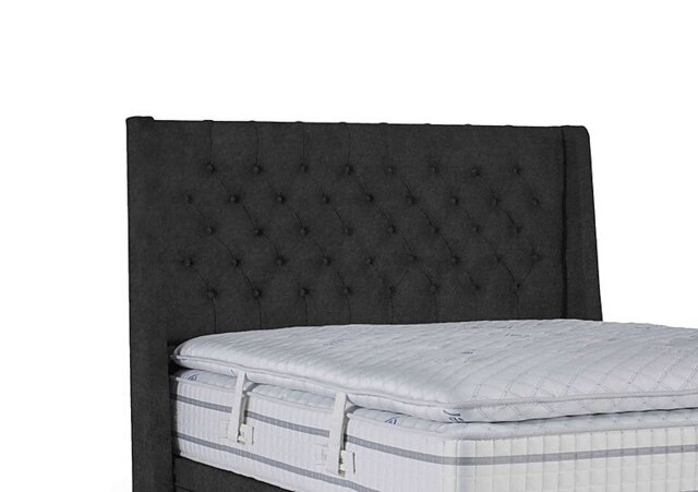 Sleepeezee - Pinnacle Floor Standing Headboard - Double - Tweed Charcoal
