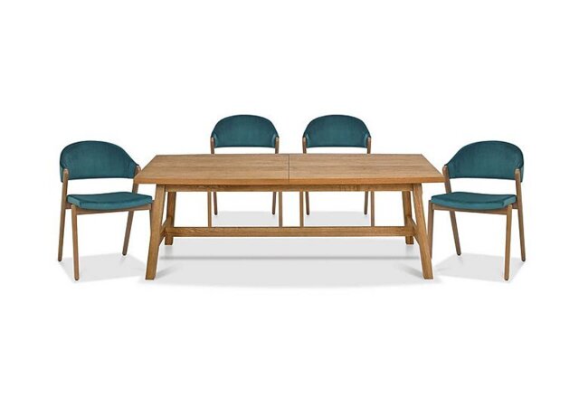 Stratford Large Extending Dining Table with 4 Fabric Chairs - In Time for Christmas