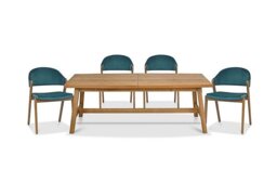 Stratford Large Extending Dining Table with 4 Fabric Chairs - In Time for Christmas