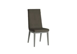 Venezia Fluted Faux Leather Dining Chair in Grey