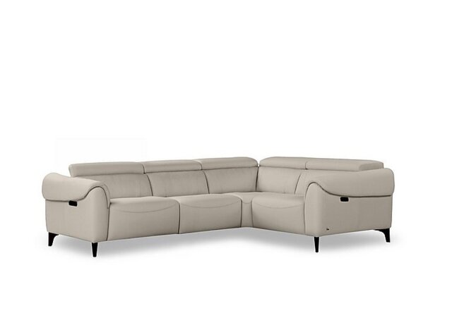 Nicoletti - Nicole Small Leather Power Recliner Corner Sofa with Power Headrests and Power Lumbar