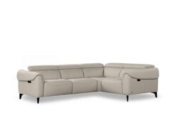 Nicoletti - Nicole Small Leather Power Recliner Corner Sofa with Power Headrests and Power Lumbar