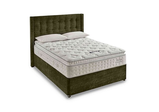 Silentnight - Revitalise Breathe 3000 Pillowtop Divan Set with Continental Drawers - Super King - Vintage Velvet Olive