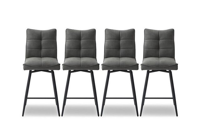 Germain Set of 4 Swivel Bar Stools - Charcoal