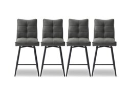 Germain Set of 4 Swivel Bar Stools - Charcoal